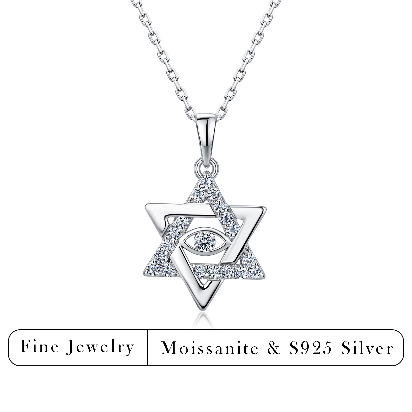 Evil Eye Bracelet - 0.33CTW Moissanite Star of David Pendant