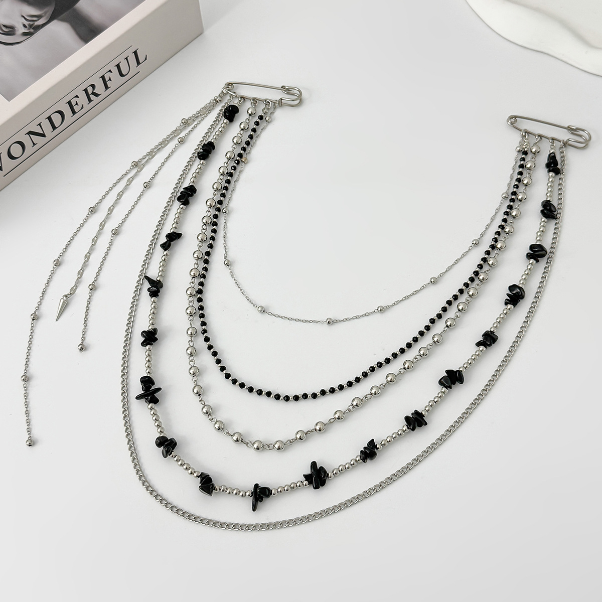 Punk Hip Hop Long Crystal Broo - Women Accessories Trendy recension och pris