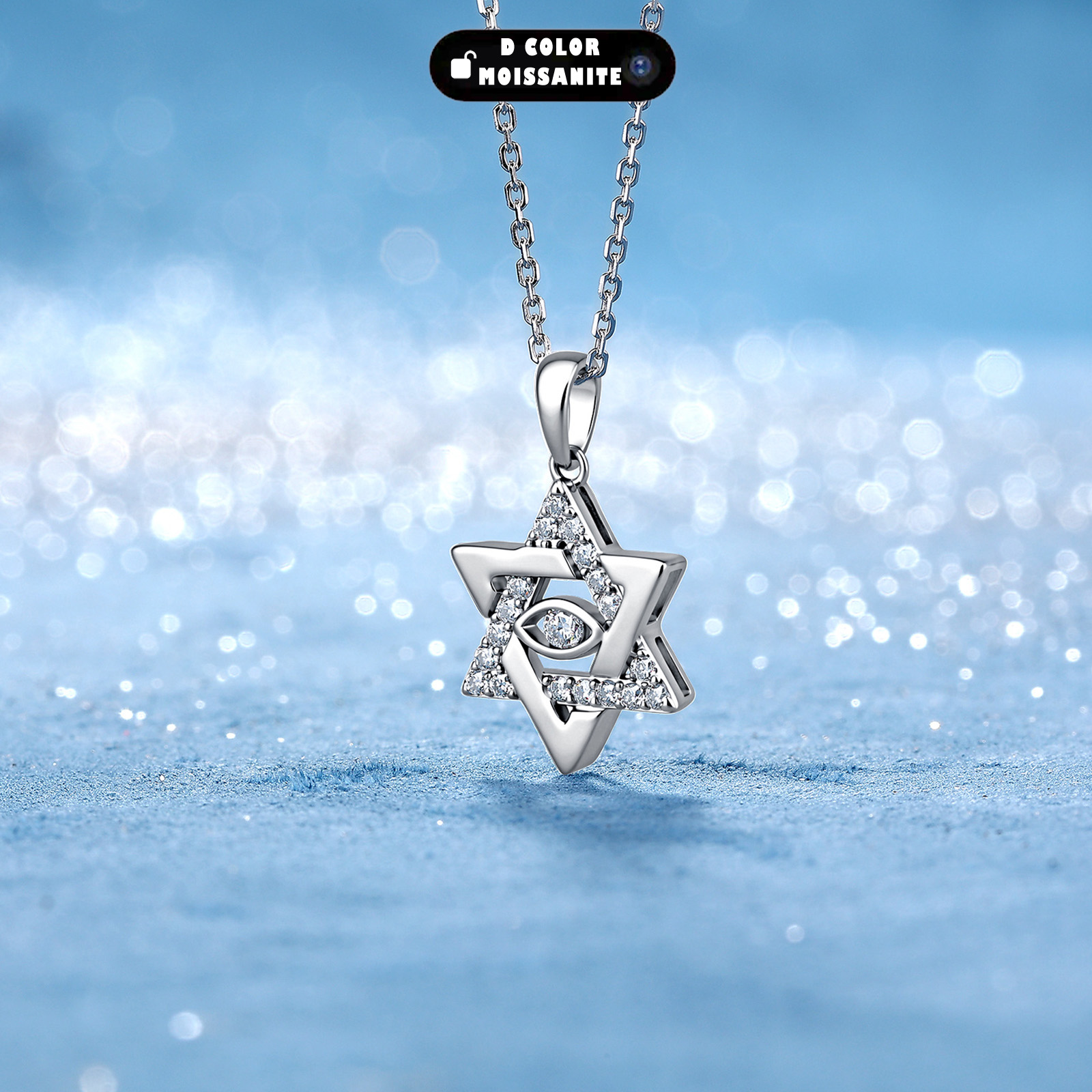 0.33CTW Moissanite Star of Dav - Evil Eye Bracelet recension och pris