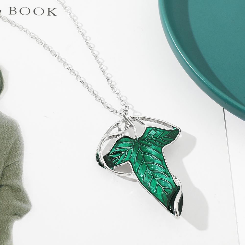 Vintage Green Leaf Pendant Nec - Women Accessories Trendy recension och pris
