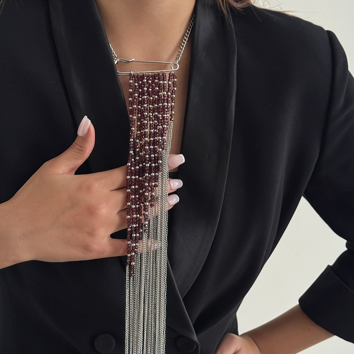 Silver Color Tassel Chain Broo - Women Accessories Trendy recension och pris