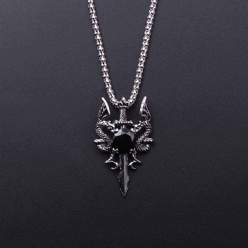 Double Dragon Black Gem Cross  - Women Accessories Trendy recension och pris