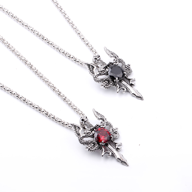 Double Dragon Black Gem Cross  - Women Accessories Trendy recension och pris