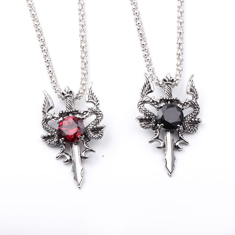 Double Dragon Black Gem Cross  - Women Accessories Trendy recension och pris