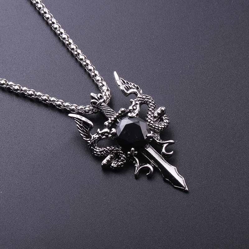 Double Dragon Black Gem Cross  - Women Accessories Trendy recension och pris