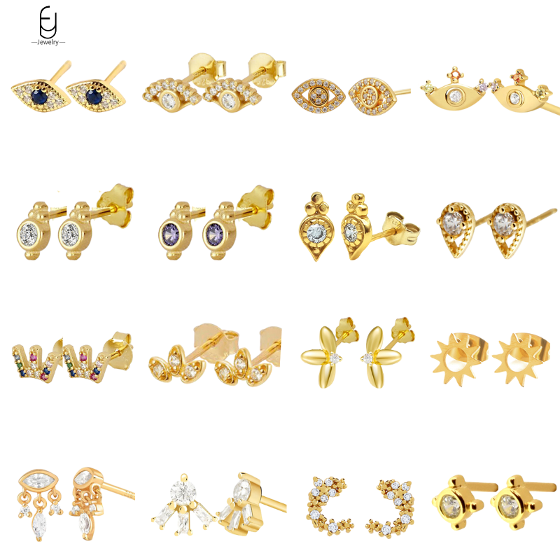 925 Sterling Silver Ear Needle - Evil Eye Bracelet recension och pris