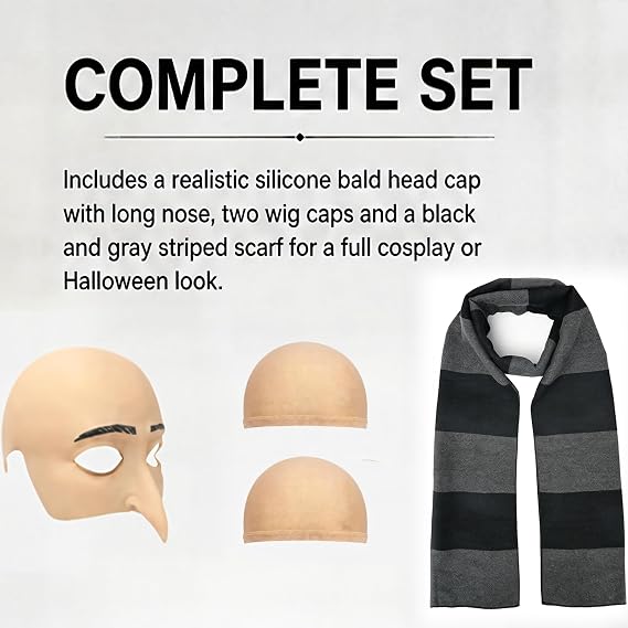 New Bald Cap Halloween Costume - Women Accessories Combo recension och pris