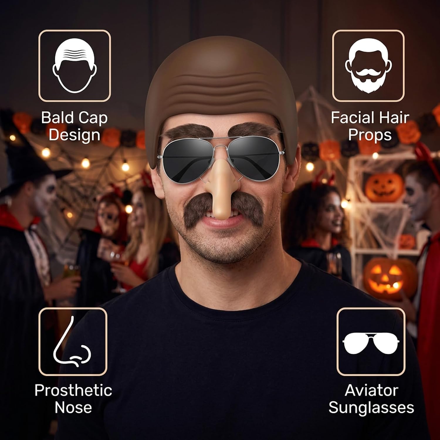 New Bald Cap Halloween Costume - Women Accessories Combo recension och pris